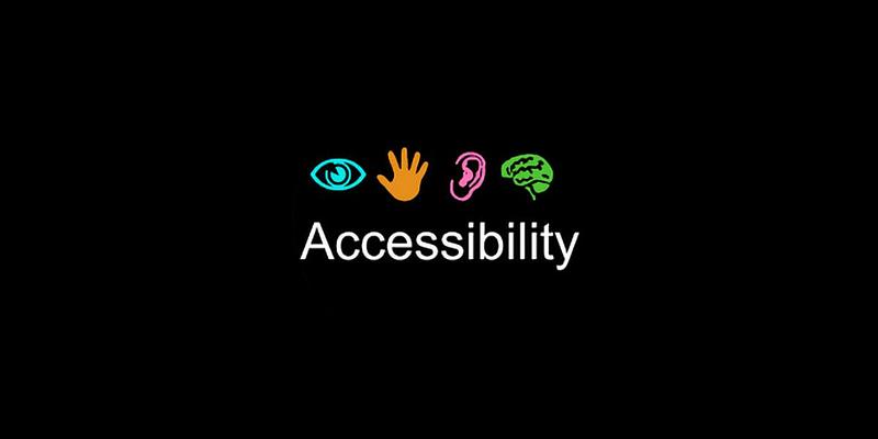 Accessibility icons on a black background