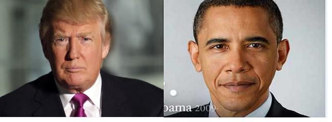 images of Donald Trump and Barack Obama