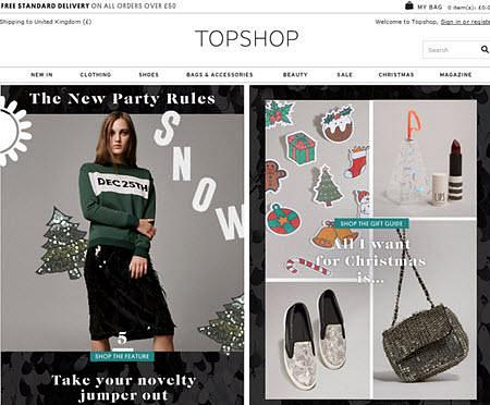 Topshop homepage