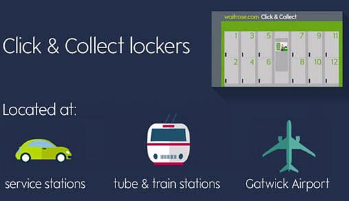 click and collect locker locations service stations, tube and train stations and Gatwick airport