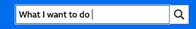 In-site search box with "what i want to do" as the search query