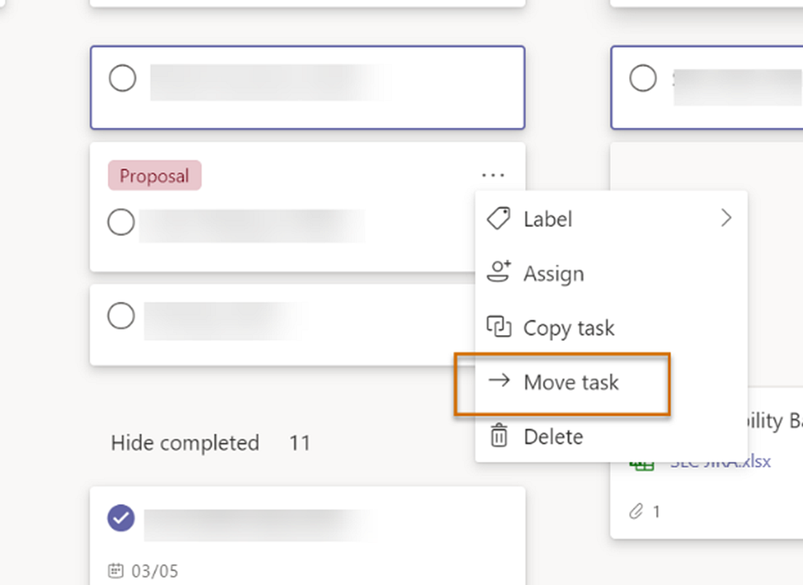 Example from Microsoft Teams Planner