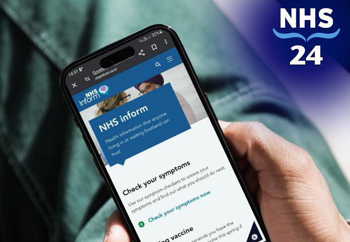 NHS Inform website on mobile phone