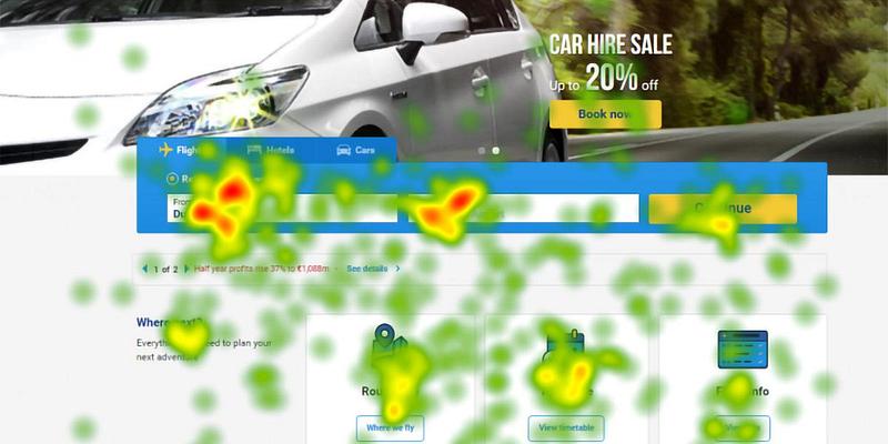 Ryanair homepage heatmap