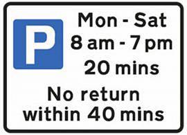 parking sign no return