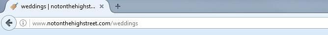 Wedding category page on notonthehighstreet.com
