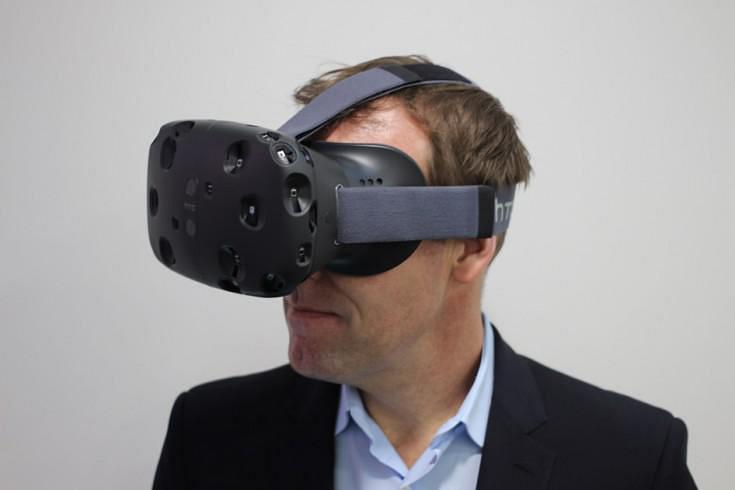 HTC Vive headset with front-facing camera