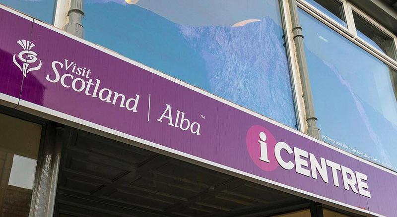 The outside wall of Visit Scotland's information centre